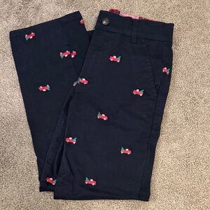 Gymboree Boys Schiffli Truck Twill Chino Pants - Christmas Cabin - Black- Size 7